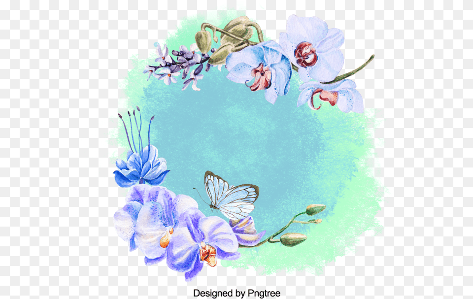 Butterfly Painting Watercolor Frame, Plant, Flower, Anemone, Anther Png Image