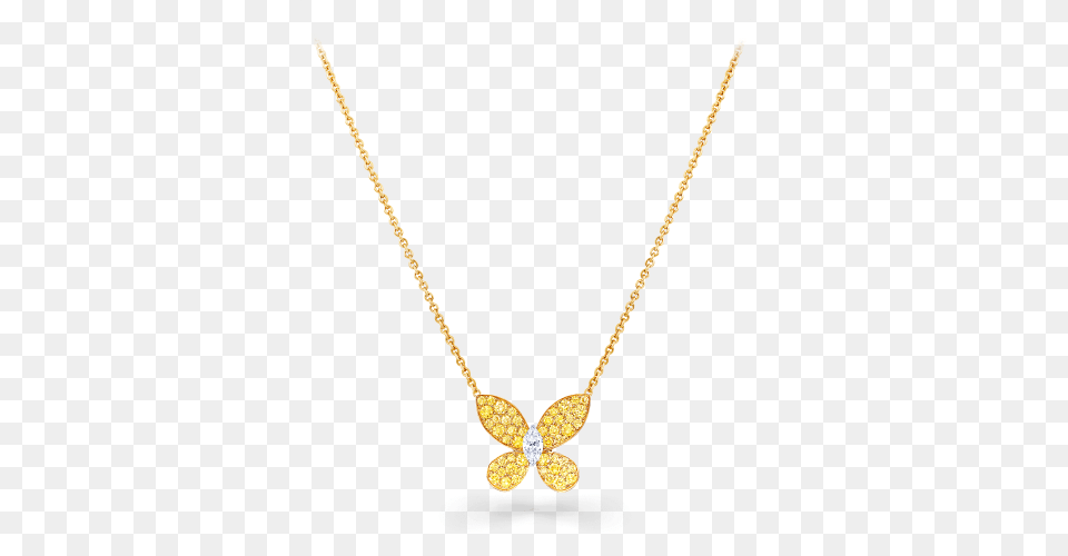 Butterfly Pendant Yellow And White Diamond Graff, Accessories, Gemstone, Jewelry, Necklace Free Png