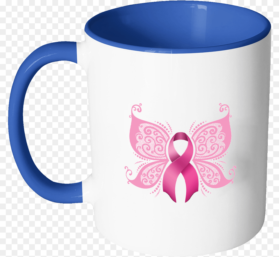Butterfly Pink Ribbon Breast Cancer Awareness 11oz Breast Cancer Awareness Clipart, Cup, Beverage, Coffee, Coffee Cup Free Png