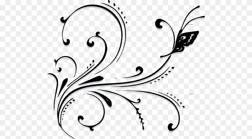 Butterfly Scroll Clip Art, Floral Design, Graphics, Pattern, Smoke Pipe Free Png