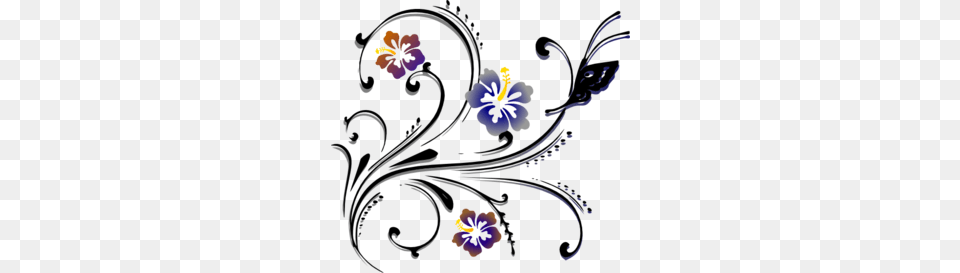 Butterfly Scroll Clip Art For Web, Floral Design, Graphics, Pattern, Flower Free Png