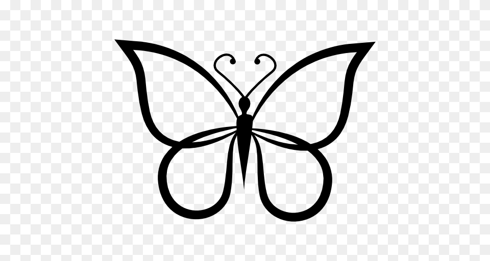 Butterfly Shape Outline Top View, Stencil, Smoke Pipe, Symbol Png Image