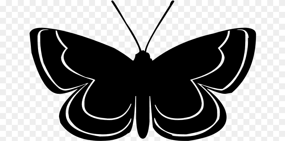 Butterfly Silhouette, Gray Png Image