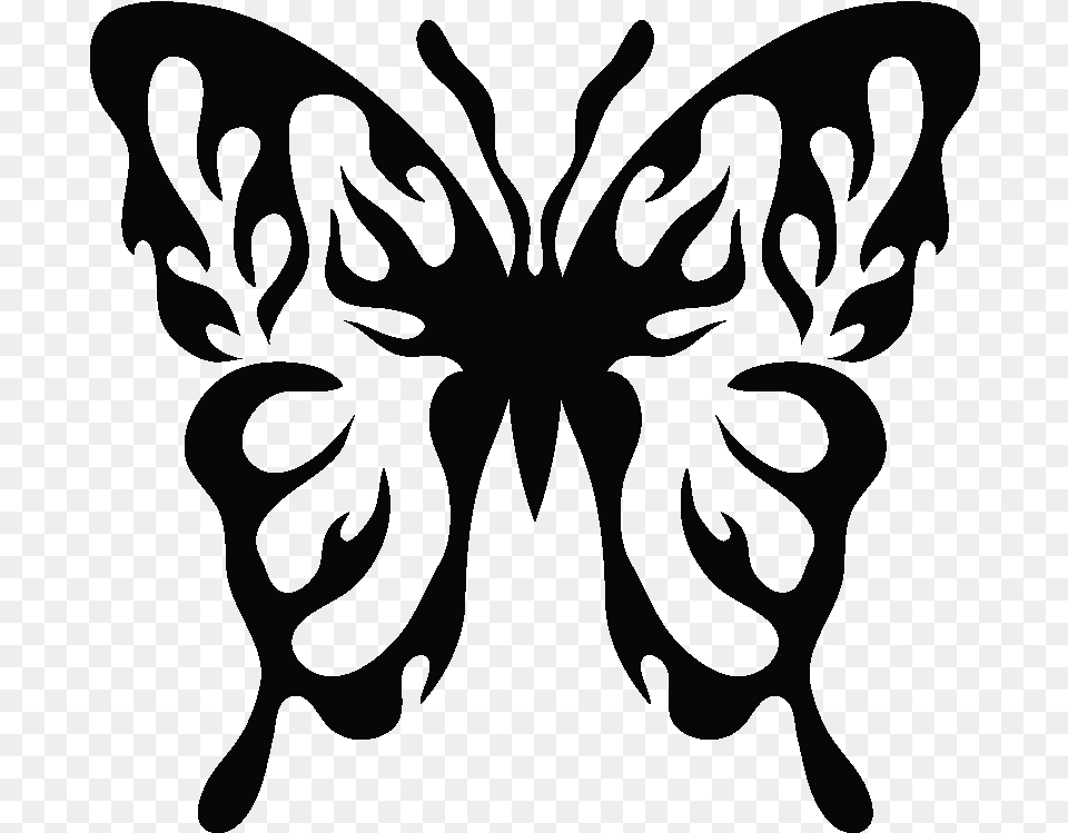 Butterfly Silhouette, Stencil, Art Free Png