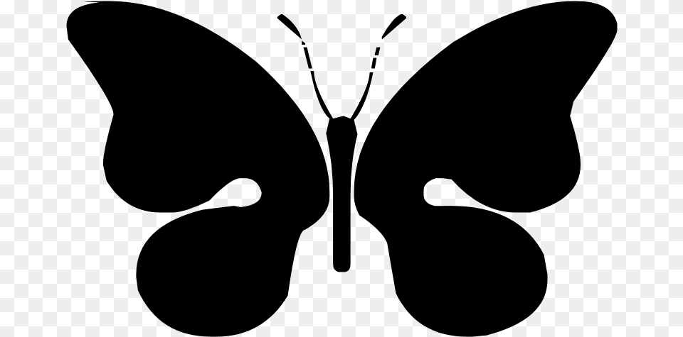 Butterfly Silhouette Butterfly Clipart Plain, Gray Free Png Download