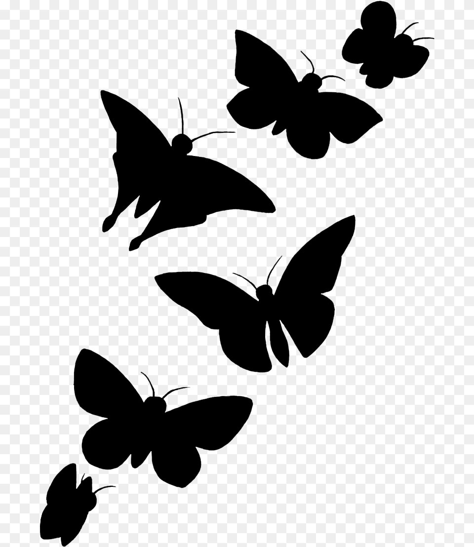 Butterfly Silhouette Butterfly Silhouette Transparent Butterfly Tattoo, Gray Free Png