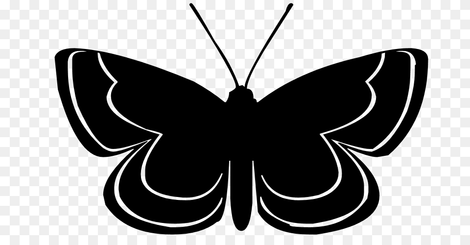 Butterfly Silhouette Clip Art, Gray Free Transparent Png