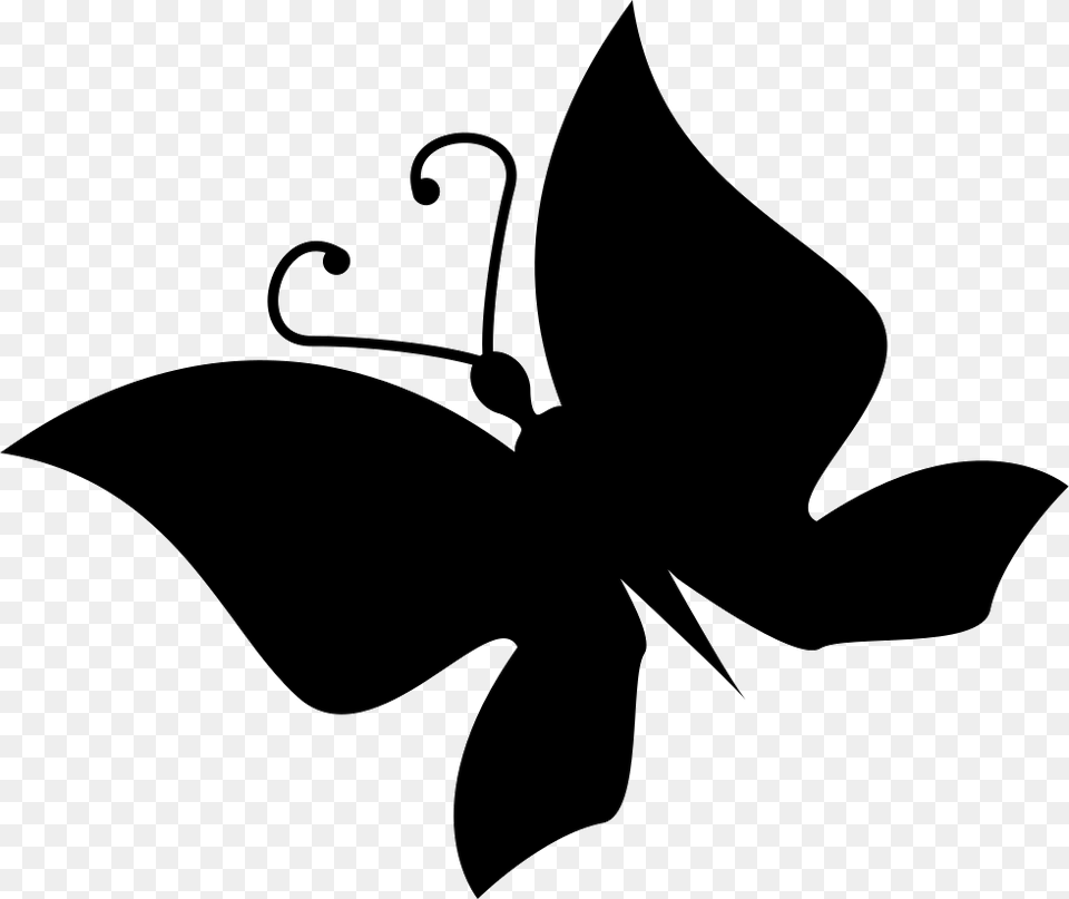 Butterfly Silhouette Rotated To Left Clip Art, Stencil, Animal, Fish, Sea Life Png Image