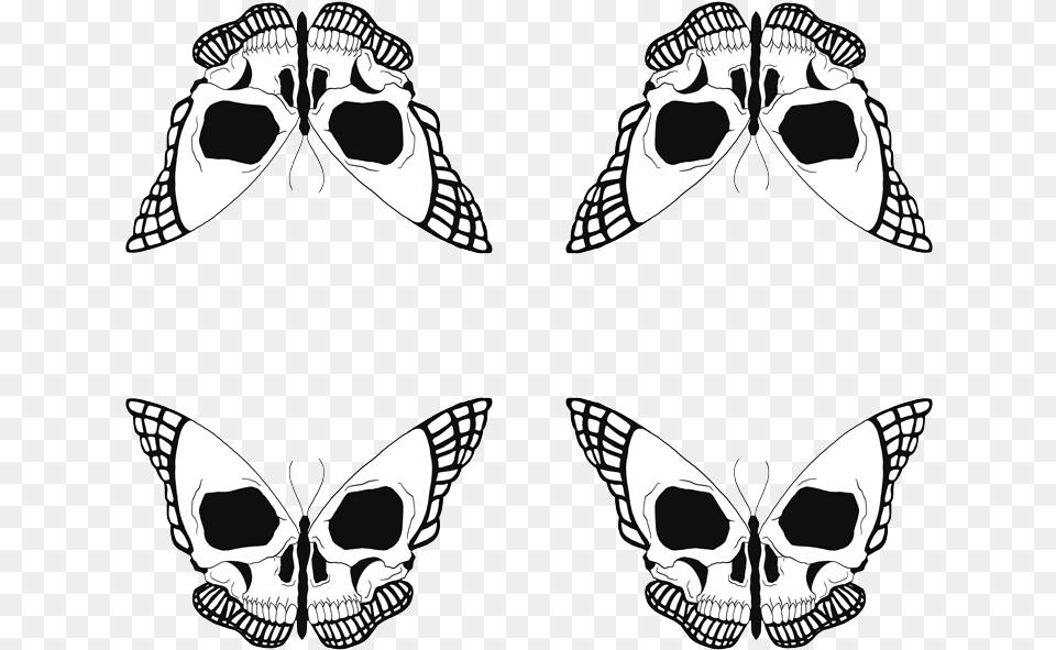 Butterfly Skull, Stencil, Face, Head, Person Free Transparent Png