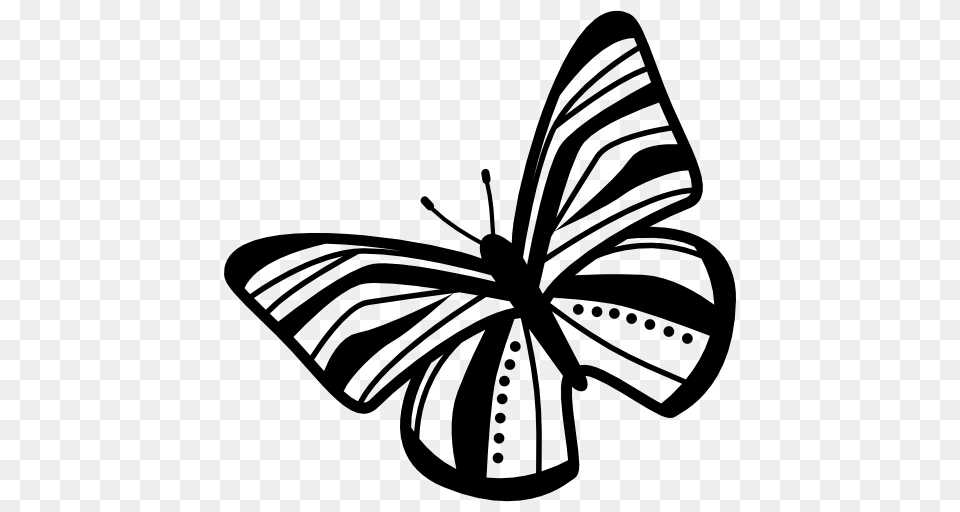 Butterfly Striped Wings Top View Rotated To Left, Stencil, Art, Smoke Pipe Png