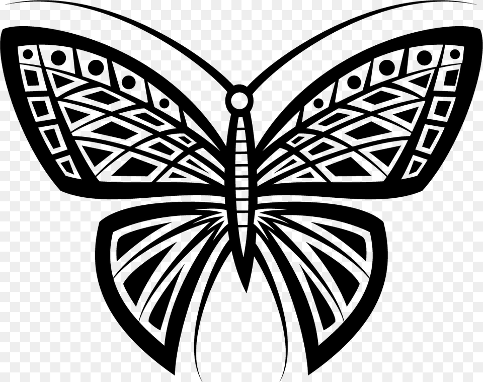 Butterfly Tattoo Designs Clipart Butterfly Tattoo Tribal Designs, Logo, Cutlery, Fork Png Image