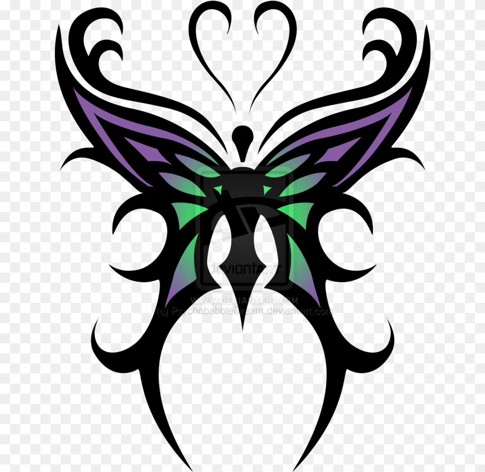 Butterfly Tattoo Designs Tribal Clover Tattoo Designs, Emblem, Symbol, Logo, Animal Png Image