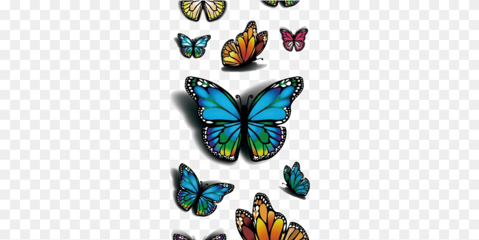 Butterfly Tattoo Designs Tafly 3d Colourful Butterfly Body Art Temporary Tattoos, Animal, Insect, Invertebrate, Smoke Pipe Free Transparent Png