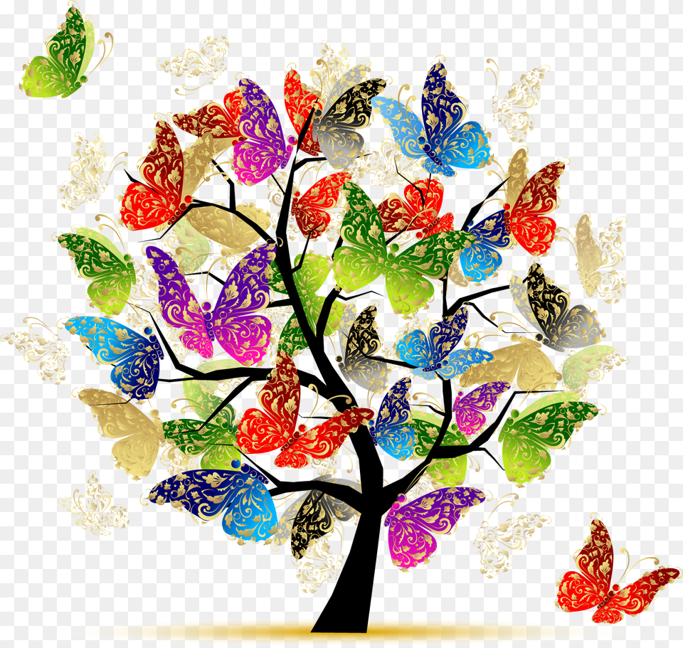 Butterfly Tree Illustration Butterfly Tree Of Life, Art, Floral Design, Graphics, Pattern Free Transparent Png