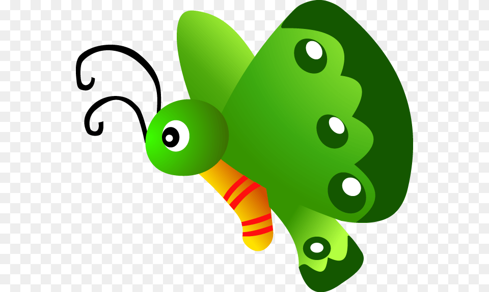 Butterfly Vector Cartoon, Green, Food, Sweets Free Png Download