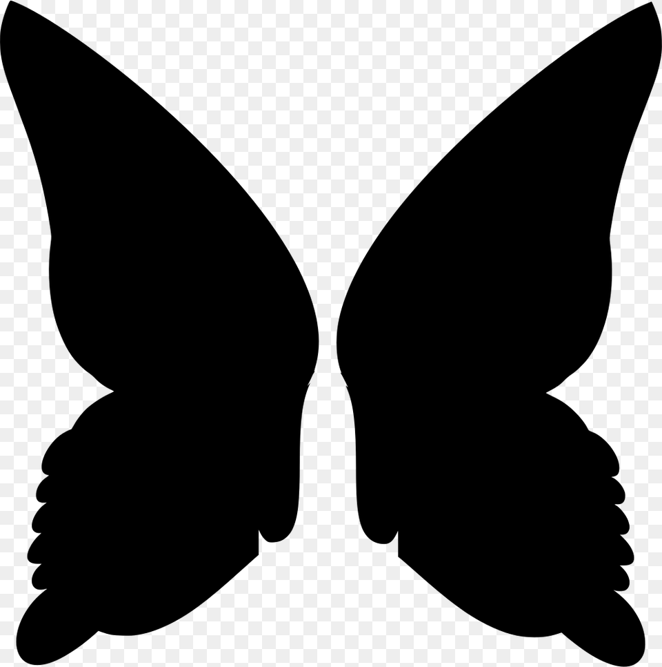 Butterfly Wings Cartoon, Gray Free Png Download