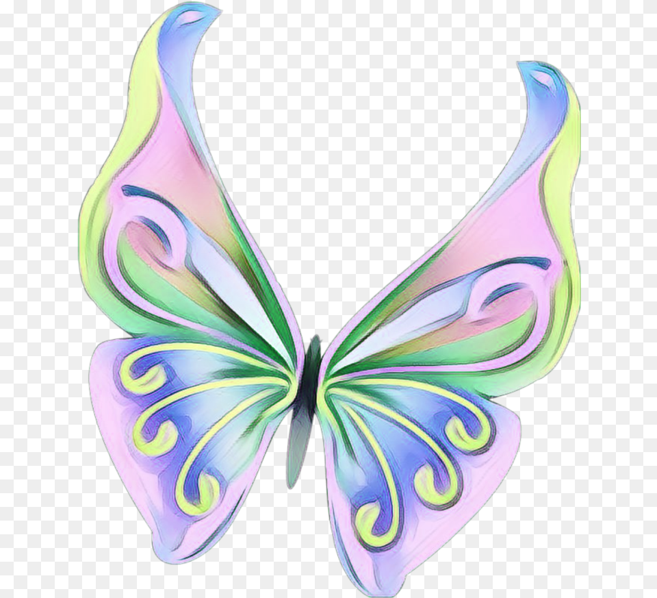 Butterfly Wings Pink Purple Fairy Butterfly, Floral Design, Pattern, Art, Graphics Png Image