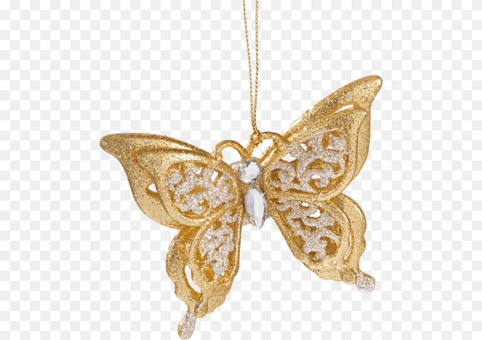 Butterfly With Clip Gold Pendant, Accessories, Jewelry, Animal, Diamond Free Png