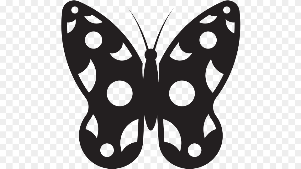 Butterfly With White Spots Silhouette Brush Footed Butterfly, Stencil, Animal, Insect, Invertebrate Png