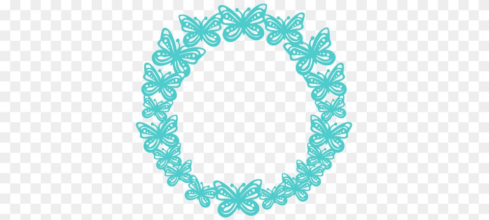 Butterfly Wreath Svg Scrapbook Cut File Cute Clipart Butterfly Wreath, Turquoise Free Png Download