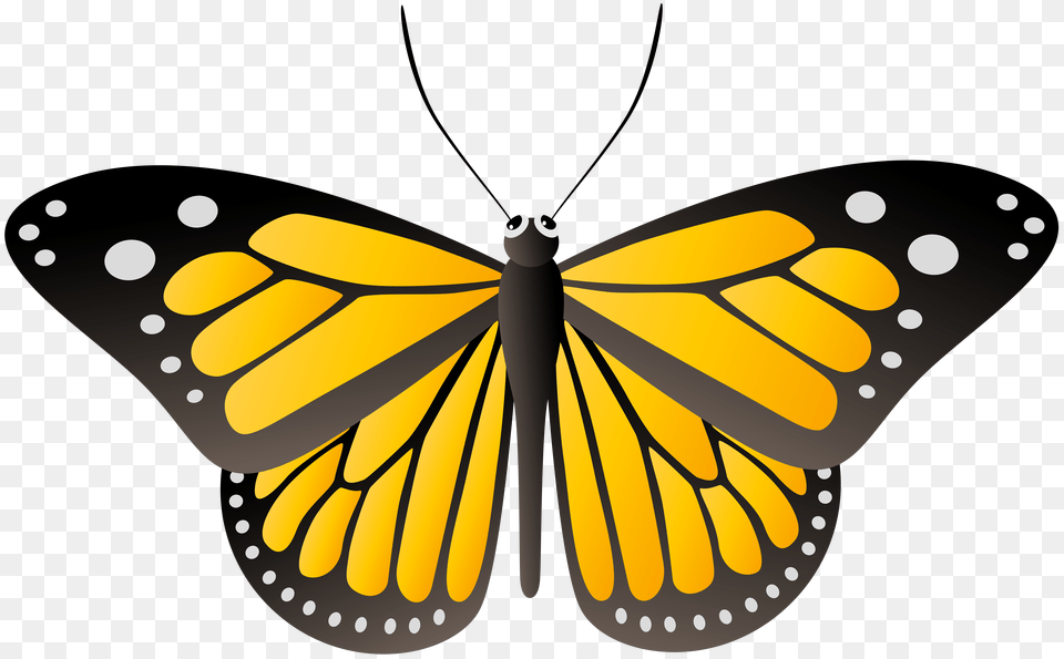 Butterfly Yellow Clip Art, Animal, Insect, Invertebrate, Monarch Png