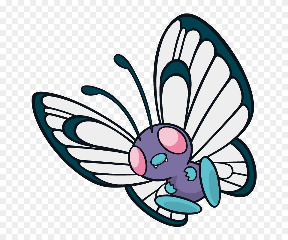 Butterfree Pokemon Character Vector Art Vector Silhouette, Animal, Invertebrate, Insect, Bee Free Png