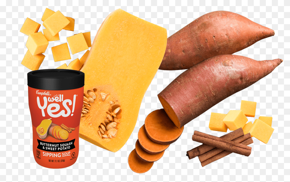 Butternut Squash Sweet Potato Sipping Soup, Food, Plant, Produce, Sweet Potato Free Transparent Png