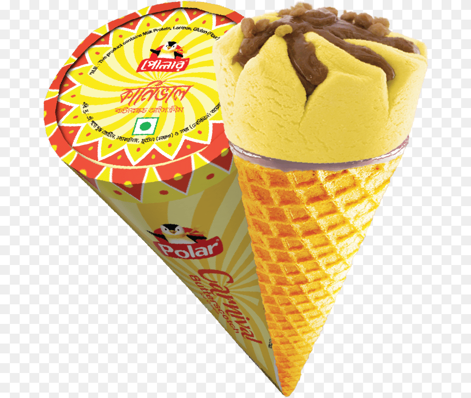 Butterscotch Ice Cream Butterscotch Cone, Dessert, Food, Ice Cream, Soft Serve Ice Cream Free Png