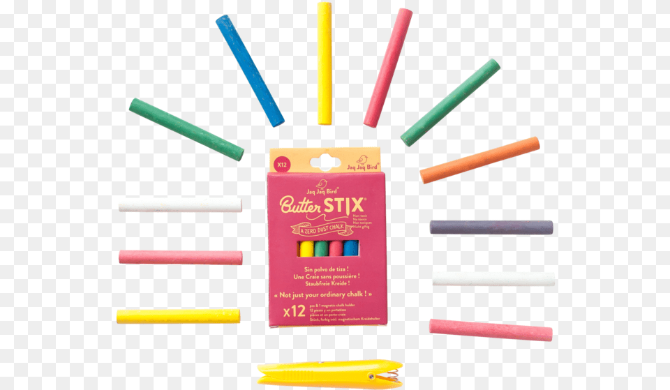 Butterstix No Dust Chalk Amp Holder Sidewalk Chalk Free Png Download