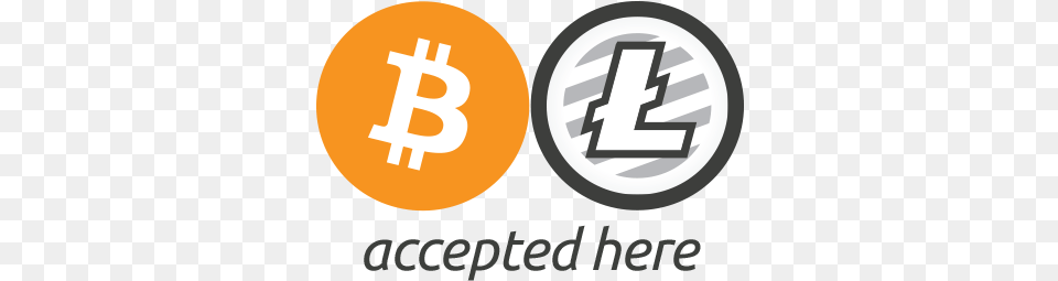 Button Bitcoin And Litecoin Accepted Here, Logo, Symbol Png Image