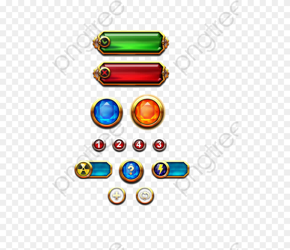Button Clipart Cartoon Game Ui Hp Bar, Accessories, Gemstone, Jewelry Free Transparent Png