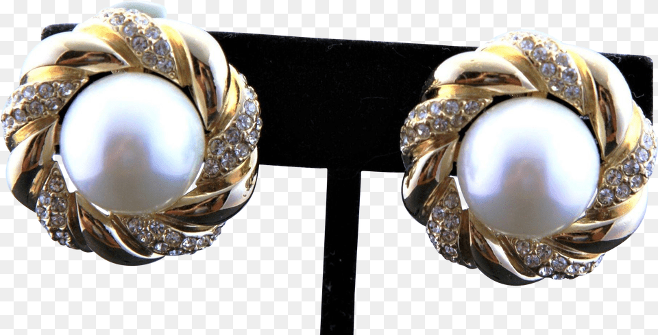 Button Large Pearl Earrings, Accessories, Earring, Jewelry, Diamond Png