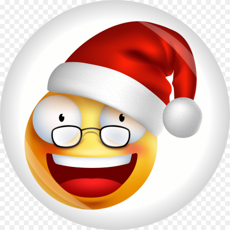 Button Smiley Emoji Weihnachten 50 Mm Christmas Party Emoji, Photography, Performer, Person, Clown Free Png Download