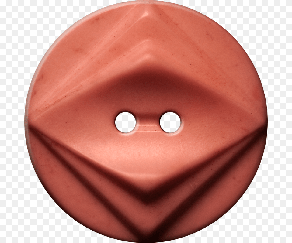 Button With Double Diamond Motif Orange Dessert, Disk Png Image