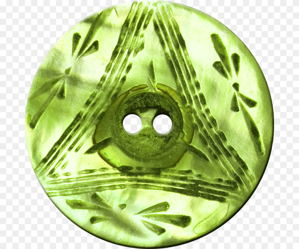 Button With Triangle And Floral Design Lime Green Old Button, Accessories, Gemstone, Jade, Jewelry Free Transparent Png