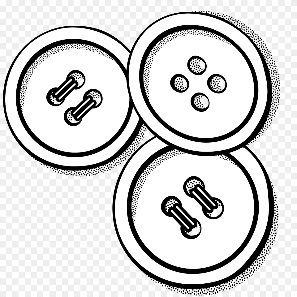 Buttons Lineart Clipart, Machine, Spoke Png