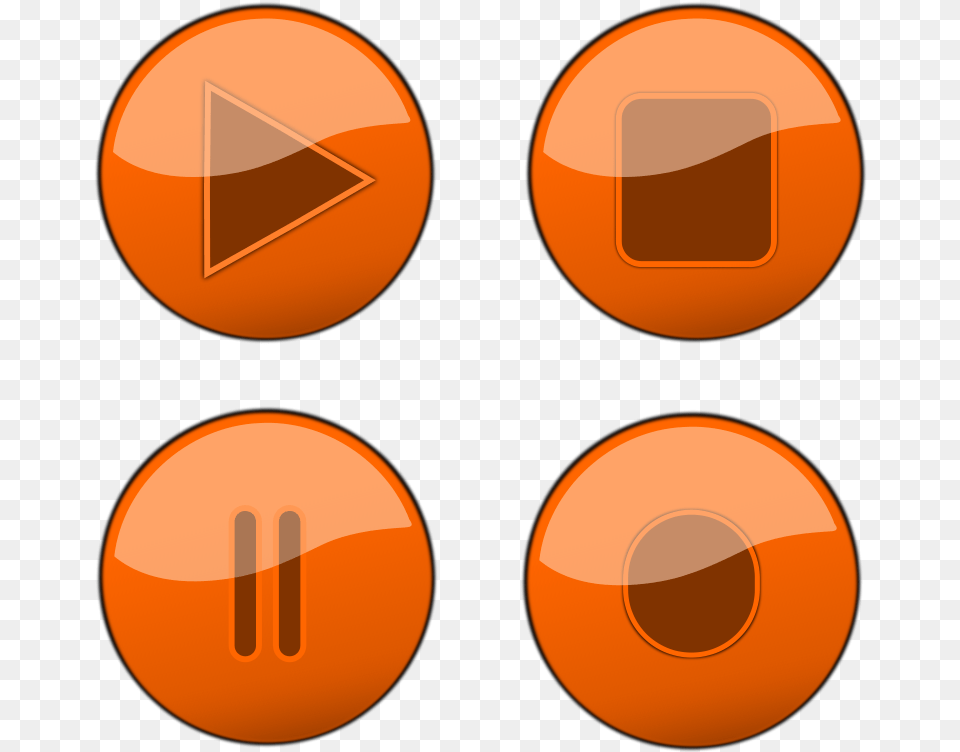 Buttons Multimedia Play Stop Record Pause Orange Play Stop Icon, Sign, Symbol, Light, Traffic Light Png Image