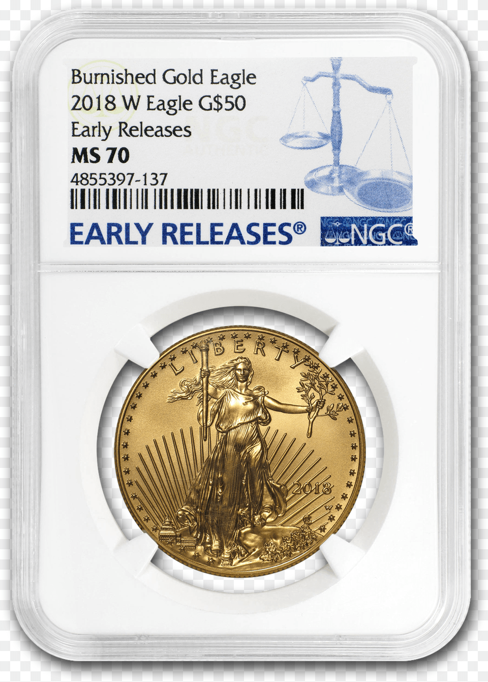 Buy 2018 W 1 Oz Burnished Gold Eagle Ms 70 Ngc Coin, Person, Money Png