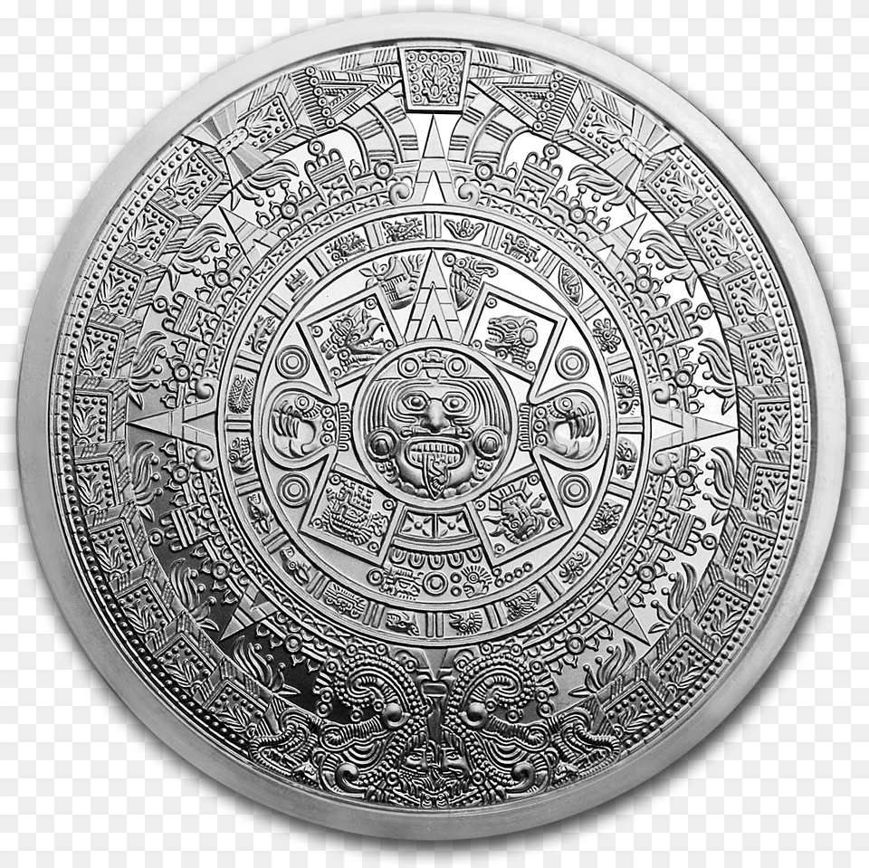 Buy 5 Oz Silver Round Aztec Calendar 5 Oz Silver Round, Armor, Shield Png Image