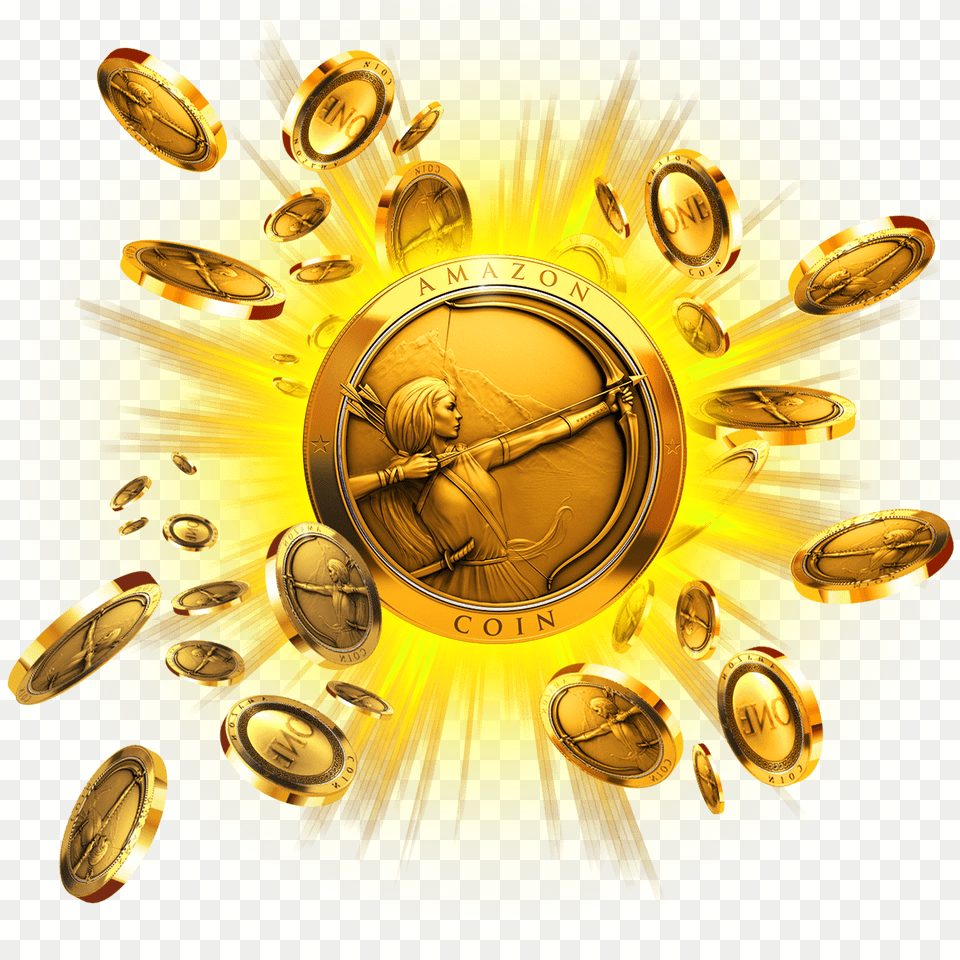 Buy Amazon Coins Amazon Coin, Gold, Adult, Female, Person Free Png