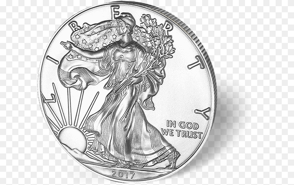 Buy American Eagle 1 Oz Silver Liberty 2017, Person, Face, Head, Coin Free Transparent Png