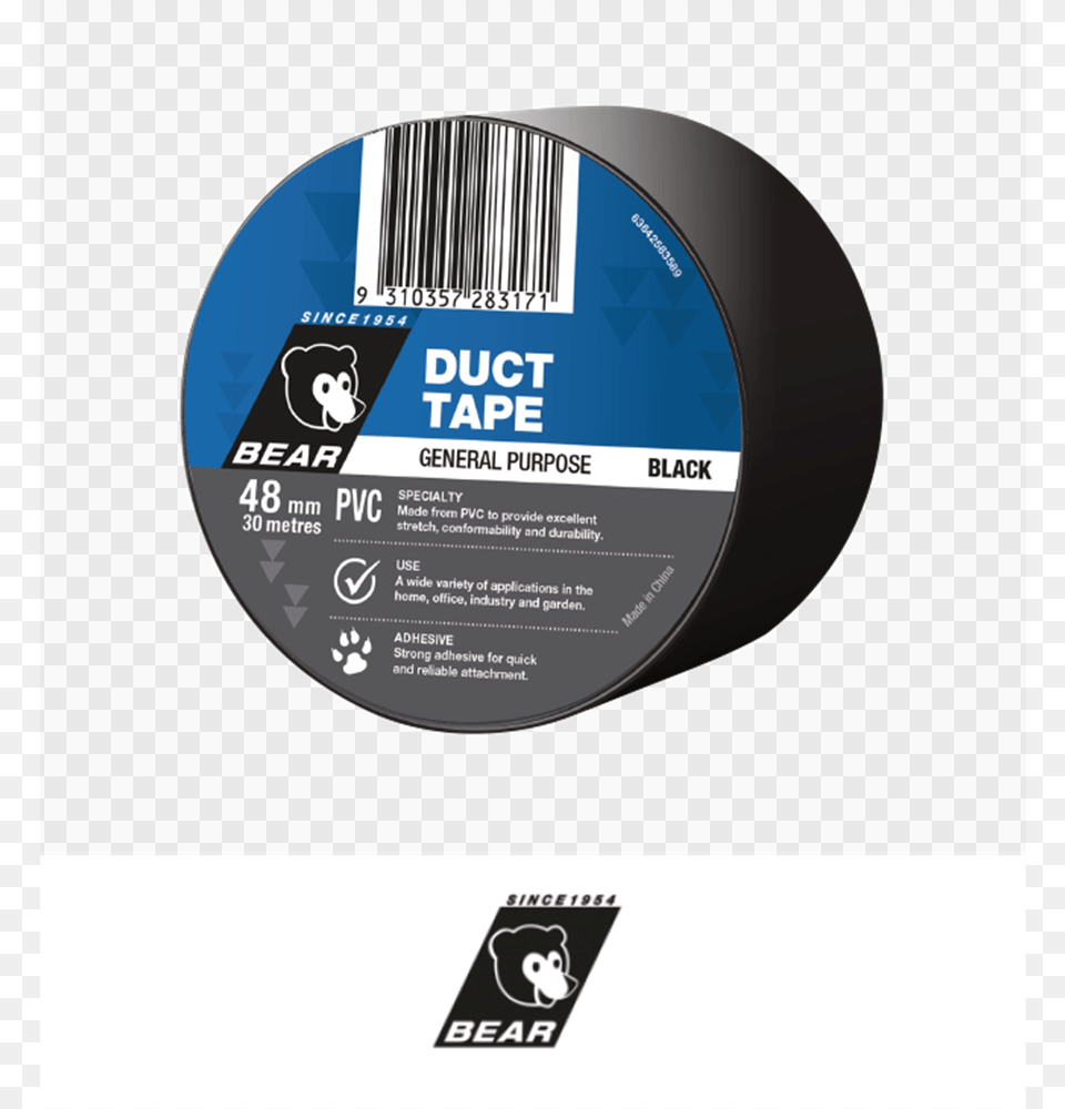 Buy Better Bear Pvc Duct Tape Multi Purpose Black X, Disk, Animal, Canine, Dog Free Png Download