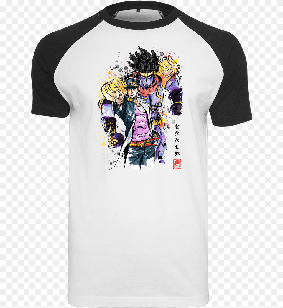 Buy Bizarre Adventure Raglan Tee Supergeekde Star Platinum, Clothing, T-shirt, Adult, Shirt Png Image