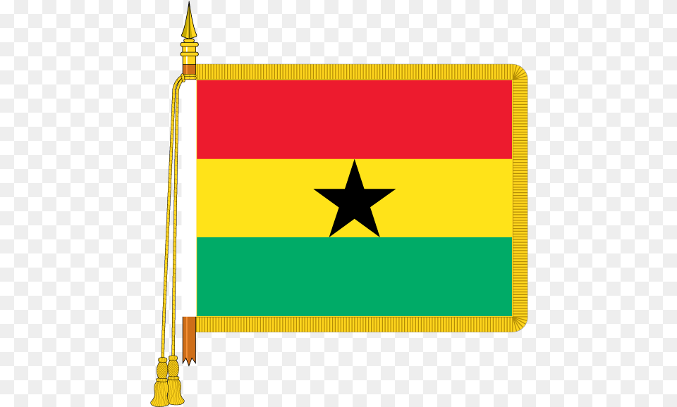 Buy Ceremonial Ghana Flag Online Union Jack With Gold Fringe, Symbol Free Png Download