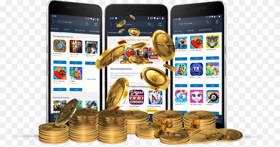 Buy Coins Image Earn Coins Image Smartphone, Gold, Electronics, Mobile Phone, Phone Free Png