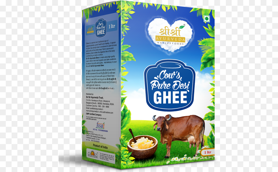 Buy Cows Pure Desi Ghee 1 Kg In Uk Amp Usa Sri Sri Cow Ghee, Animal, Cattle, Livestock, Mammal Free Transparent Png