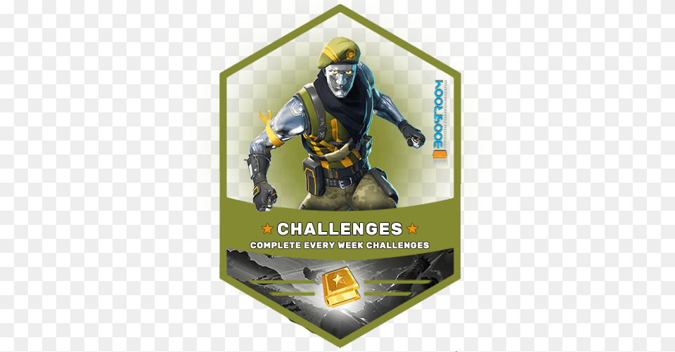 Buy Fortnite Challenge Boost Fortnite Weekly Challenges Fortnite, Advertisement, Adult, Male, Man Free Transparent Png