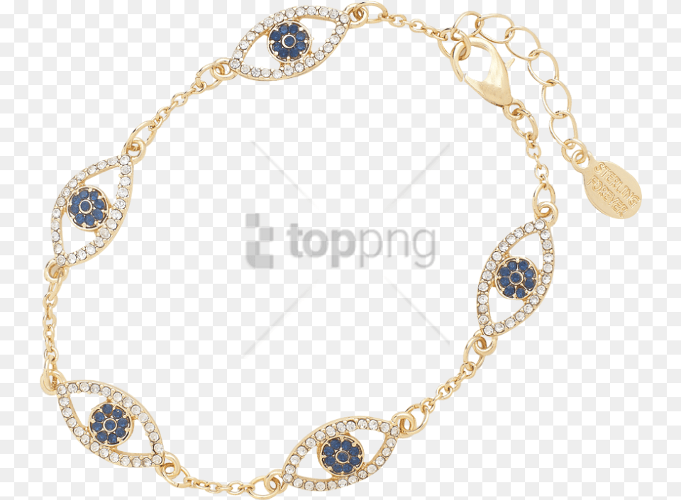 Buy Gold Evil Eye Bracelet With Chain, Accessories, Jewelry, Necklace Png Image