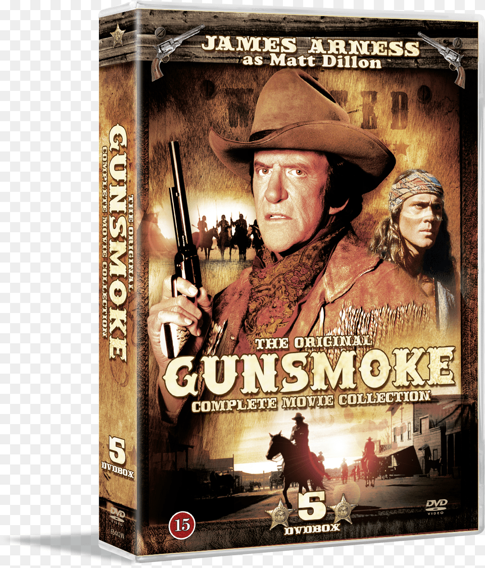Buy Gunsmoke Movie Collection 5disc Dvd Action Film, Hat, Clothing, Adult, Publication Free Png