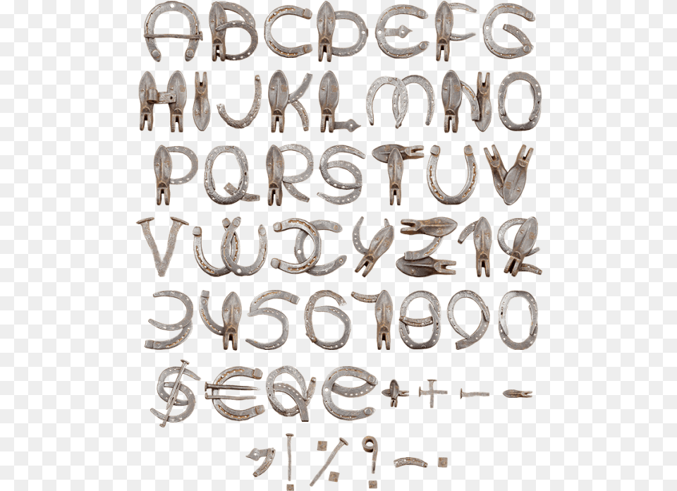 Buy Horseshoe Font And Ride Like Cowboy To The West Horseshoe Letters Font, Text Free Png